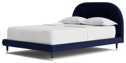 An Image of Swoon Southwark Kingsize Fabric Bed Frame - Indigo Blue