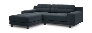 An Image of Habitat Hendricks Velvet Corner Chaise Sofa - Charcoal