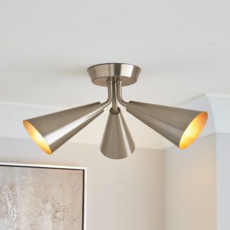 An Image of Cone 3 Light Ceiling Fitting Silver