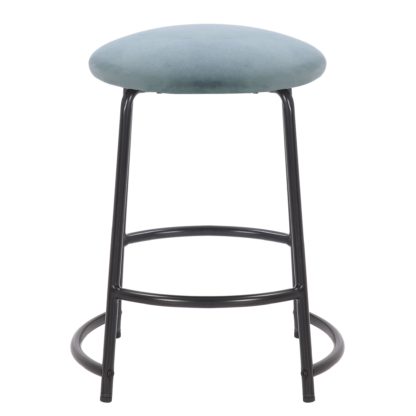 An Image of Stannis Velvet Stool Black