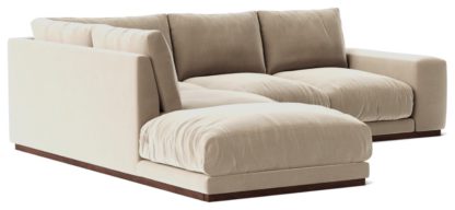 An Image of Swoon Denver Velvet Left Hand Corner Sofa - Taupe