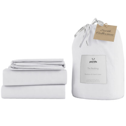 An Image of Panda Linen Bedding Set - Coconut White - 6ft Super King Size