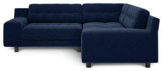 An Image of Habitat Hendricks Left Corner Velvet Sofa - Navy