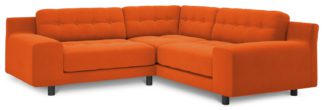 An Image of Habitat Hendricks Left Corner Velvet Sofa - Orange