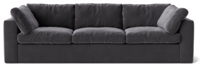 An Image of Swoon Seattle Velvet 3 Seater Sofa - Biscuit