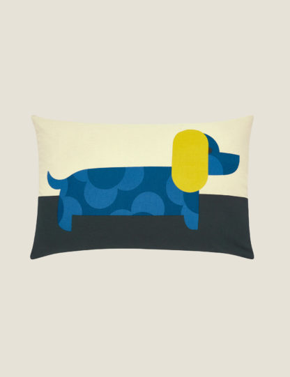 An Image of Orla Kiely Pure Cotton Dachshund Bolster Cushion