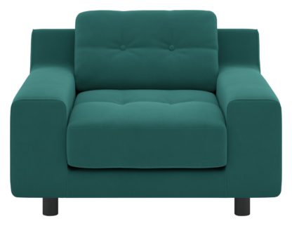 An Image of Habitat Hendricks Velvet Armchair - Teal