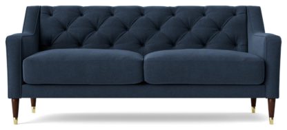 An Image of Swoon Pritchard Velvet 2 Seater Sofa - Granite Grey