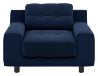 An Image of Habitat Hendricks Velvet Armchair - Navy