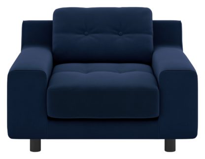 An Image of Habitat Hendricks Velvet Armchair - Navy