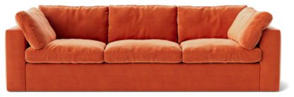 An Image of Swoon Seattle Velvet 3 Seater Sofa - Biscuit