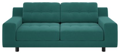 An Image of Habitat Hendricks 2 Seater Velvet Sofa - Teal