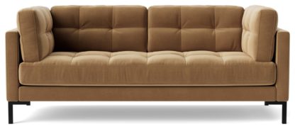 An Image of Swoon Landau Velvet 2 Seater Sofa - Fern Green