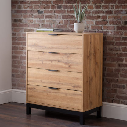 An Image of Bali Oak 4 Drawer Wooden Chest