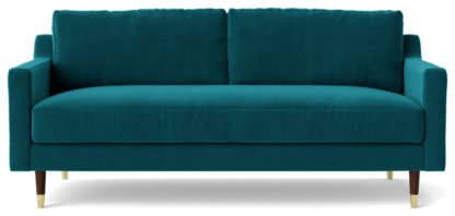 An Image of Swoon Rieti Velvet 2 Seater Sofa - Biscuit