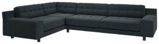 An Image of Habitat Hendricks Right Corner Velvet Sofa - Charcoal