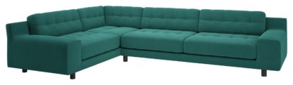 An Image of Habitat Hendricks Right Corner Velvet Sofa - Teal