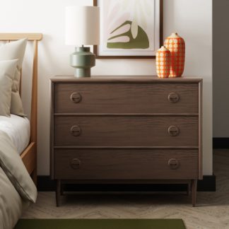 An Image of Arja Elements 3 Drawer Chest Brown