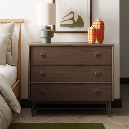 An Image of Arja Elements 3 Drawer Chest Brown