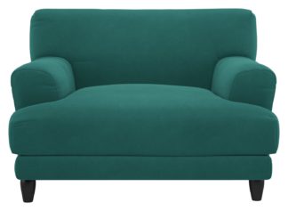 An Image of Habitat Askem Velvet Cuddle Chair - Teal