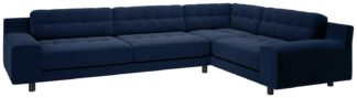 An Image of Habitat Hendricks Left Corner Velvet Sofa - Navy