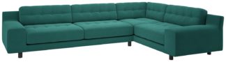 An Image of Habitat Hendricks Left Corner Velvet Sofa - Teal