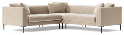 An Image of Swoon Alena Velvet 5 Seater Corner Sofa - Fern Green