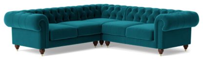 An Image of Swoon Winston Fabric 5 Seater Corner Sofa - Indigo Blue