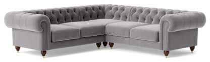 An Image of Swoon Winston Fabric 5 Seater Corner Sofa - Indigo Blue