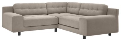 An Image of Habitat Hendricks Left Corner Velvet Sofa - Natural