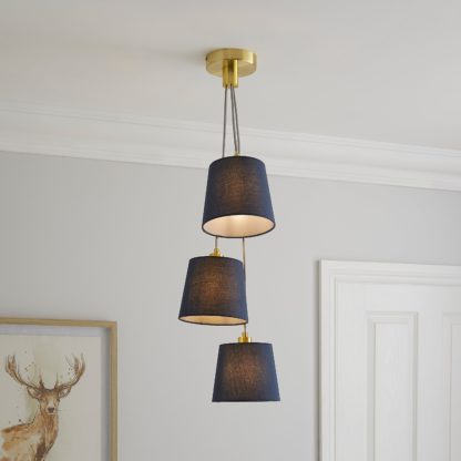 An Image of Preston 3 Light Cluster Ceiling Light Fitting Natural