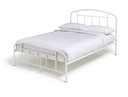 An Image of Habitat Pippa Double Metal Bed Frame - Off White