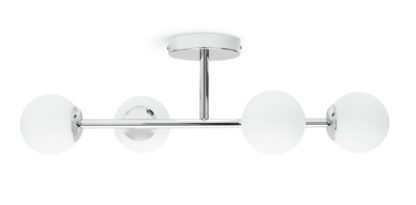 An Image of Habitat Metal 4 Light Bathroom Flush Ceiling Light - Chrome