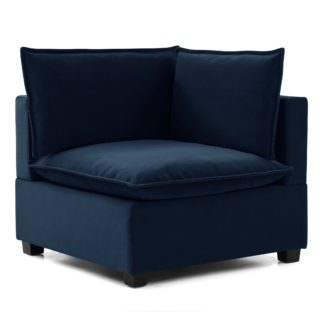 An Image of Moda Velvet Modular Corner Seat Moda Velvet Navy