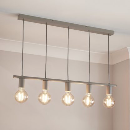 An Image of Koppla 5 Light Diner Ceiling Fitting Black