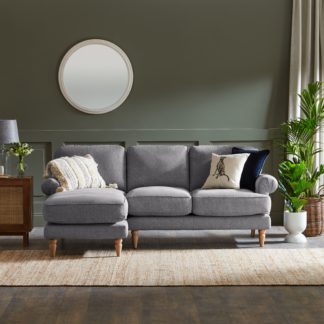 An Image of Jolene Soft Texture Corner Chaise Sofa Soft Texture Grey