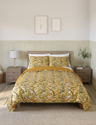 An Image of M&S Sateen Birds Bedding Set