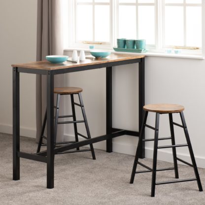 An Image of Athens Rectangular Bar Table with 2 Stools Grey