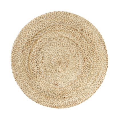 An Image of Habitat Braided Jute Circle Rug - 100X100cm - Natural