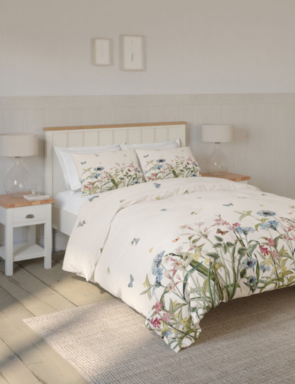 An Image of M&S Pure Cotton Floral Bedding Set