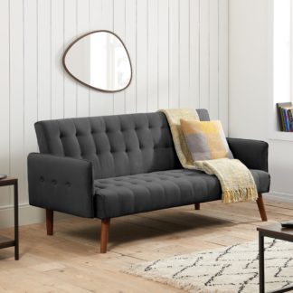 An Image of Hudson Sofa Bed Charcoal Velvet Charcoal