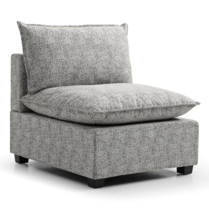 An Image of Moda Boucle Modular Armless Chair Moda Boucle Grey