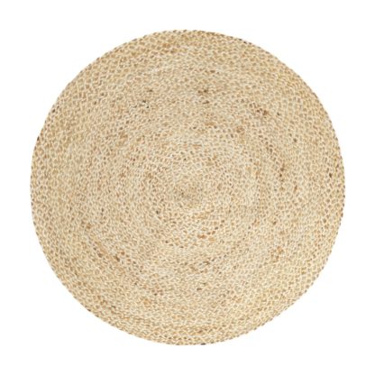 An Image of Habitat Braided Jute Circle Rug - 100X100cm - Natural