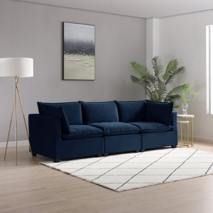 An Image of Moda 3 Seater Modular Sofa, Light Grey Boucle Moda Boucle Grey