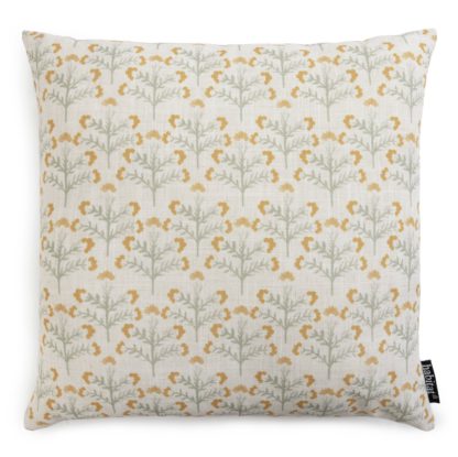 An Image of Habitat Floral Printed Cushion - Beige & Orange - 43x43cm