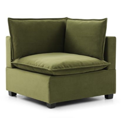 An Image of Moda Velvet Modular Corner Seat Moda Velvet Navy