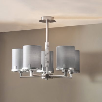 An Image of Midland Effect 5 Arm Pendant, Brushed Nickel Nickel