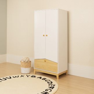 An Image of Cody 2 Door 1 Drawer Wardrobe White Natural