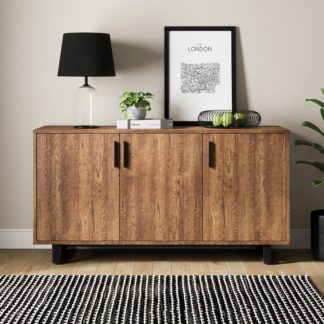 An Image of Freddie Large Sideboard Oak Effect Dark Wood (Brown)