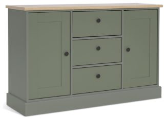 An Image of Habitat Winchester 2 Door 3 Drawer Sideboard - Reed Green